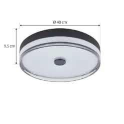 Lindby LED-kattovalaisin Aldorin, 40 cm, musta, muovia