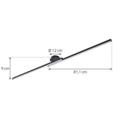 Lindby LED-kattovalaisin Aurendor, 135 cm, musta, metallia