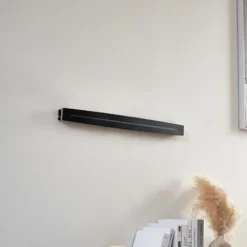 Lindby LED-kattovalaisin Benario, musta, alumiini, 80 cm