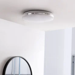 Lindby LED-kattovalaisin Comora, Ø 35 cm, valkoinen, IP44, 3000K