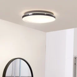 Lindby LED-kattovalaisin Comora, Ø 35 cm, valkoinen, IP44, 3000K