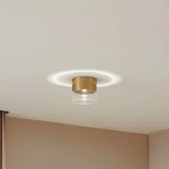 Lindby LED-kattovalaisin Dalila, kultainen, Ø 10 cm, alumiinia