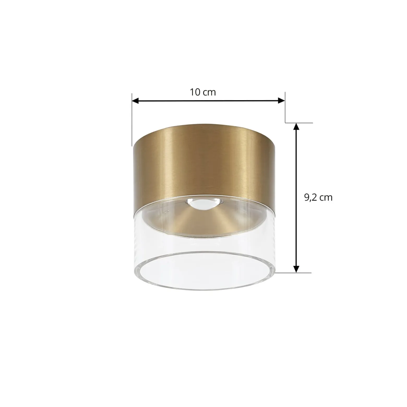 Lindby LED-kattovalaisin Dalila, kultainen, Ø 10 cm, alumiinia
