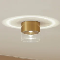 Lindby LED-kattovalaisin Dalila, kultainen, Ø 10 cm, alumiinia