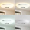 Lindby LED-kattovalaisin Elpida, kaiutin, valkoinen, Ø 39cm