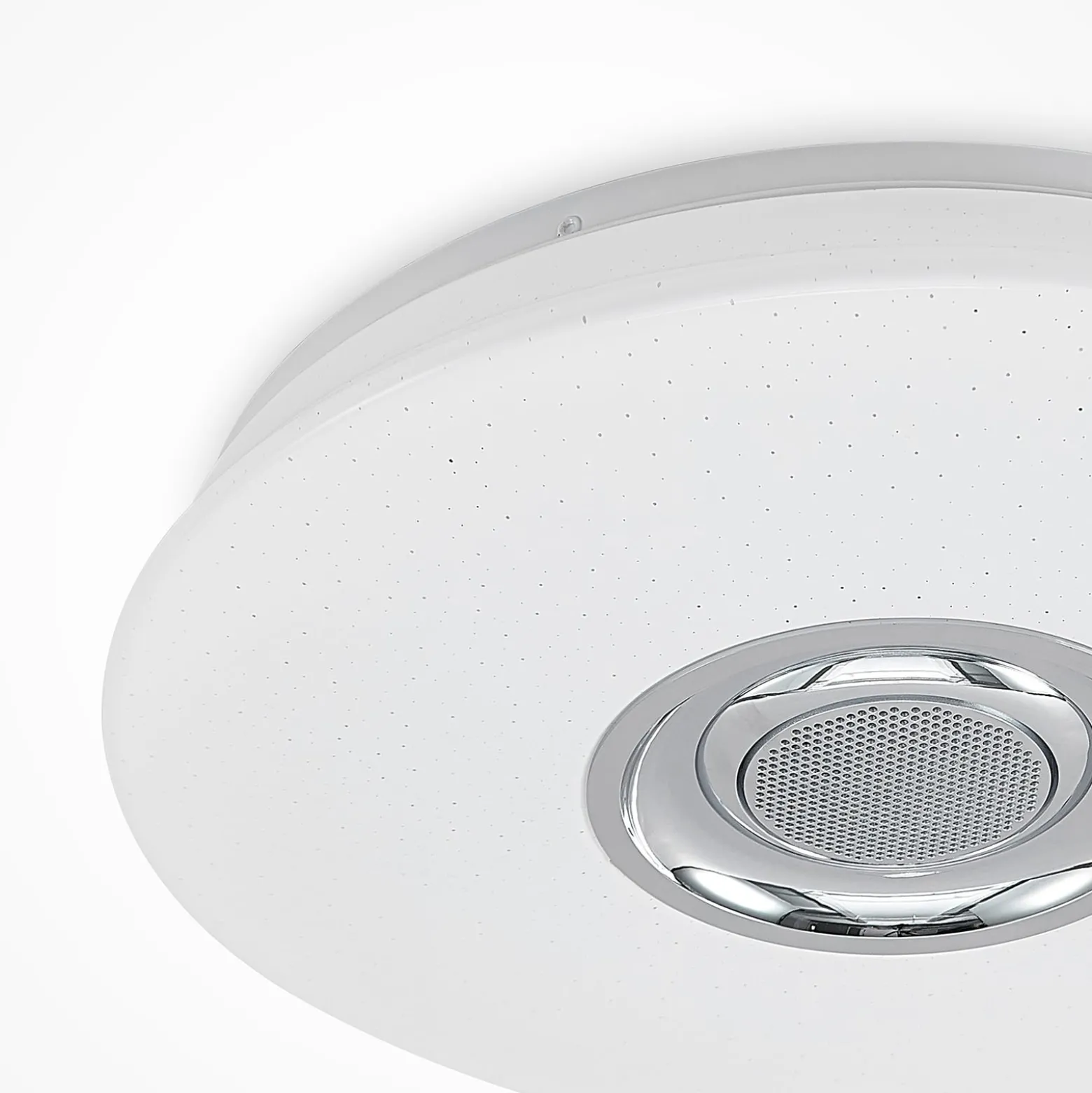 Lindby LED-kattovalaisin Elpida, kaiutin, valkoinen, Ø 39cm