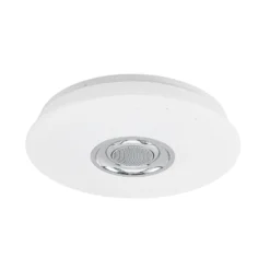 Lindby LED-kattovalaisin Elpida, kaiutin, valkoinen, Ø 39cm