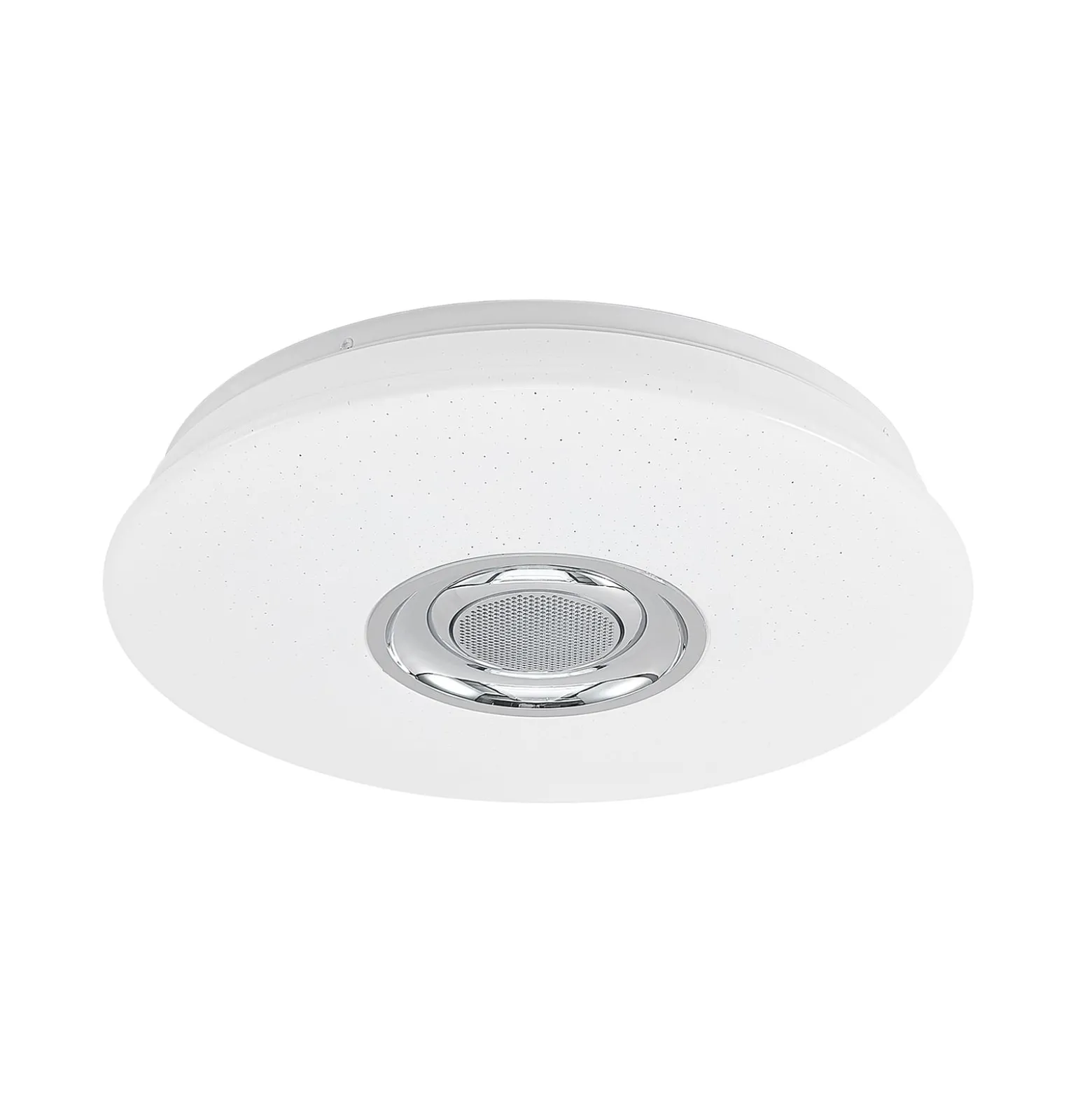 Lindby LED-kattovalaisin Elpida, kaiutin, valkoinen, Ø 39cm