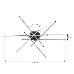 Lindby LED-kattovalaisin Elviano, Ø 80 cm, musta, 3 000 K