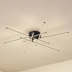 Lindby LED-kattovalaisin Elviano, Ø 80 cm, musta, 3 000 K