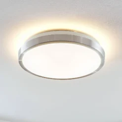 Lindby LED-kattovalaisin Emelie, Ø 35 cm, alumiininvärinen, metallia