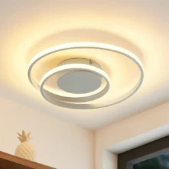 Lindby LED-kattovalaisin Emisua, valkoinen, CCT, himmennettävä