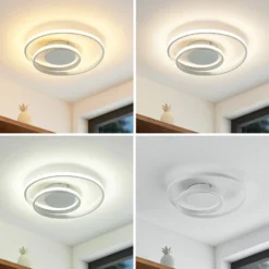 Lindby LED-kattovalaisin Emisua, valkoinen, CCT, himmennettävä