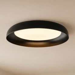 Lindby LED-kattovalaisin Florie, musta, metalli, Ø 40 cm