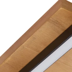 Lindby LED-kattovalaisin Galad, musta, puu, 5 valoa, 140 cm