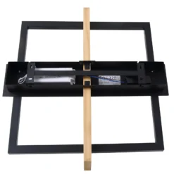 Lindby LED-kattovalaisin Holamu, 46cm, musta, puu, metallia