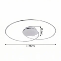 Lindby LED-kattovalaisin Joline, Ø 74 cm, krominvärinen, metallia