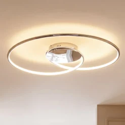 Lindby LED-kattovalaisin Joline, Ø 74 cm, krominvärinen, metallia
