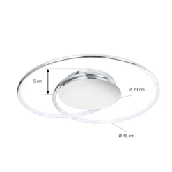 Lindby LED-kattovalaisin Joline, Ø 45 cm, kromivärinen, metalli
