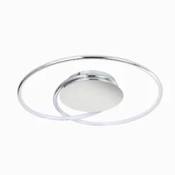 Lindby LED-kattovalaisin Joline, Ø 45 cm, kromivärinen, metalli