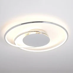 Lindby LED-kattovalaisin Joline, Ø 45 cm, kromivärinen, metalli
