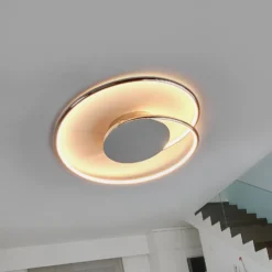 Lindby LED-kattovalaisin Joline, Ø 45 cm, kromivärinen, metalli