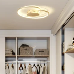 Lindby LED-kattovalaisin Joline, Ø 45 cm, kullanvärinen, metallia