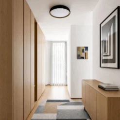 Lindby LED-kattovalaisin Jovian, musta, Ø 40 cm, CCT, himmennettävä