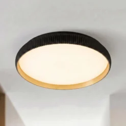 Lindby LED-kattovalaisin Jovian, musta, Ø 40 cm, CCT, himmennettävä