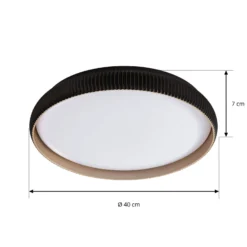 Lindby LED-kattovalaisin Jovian, musta, Ø 40 cm, CCT, himmennettävä