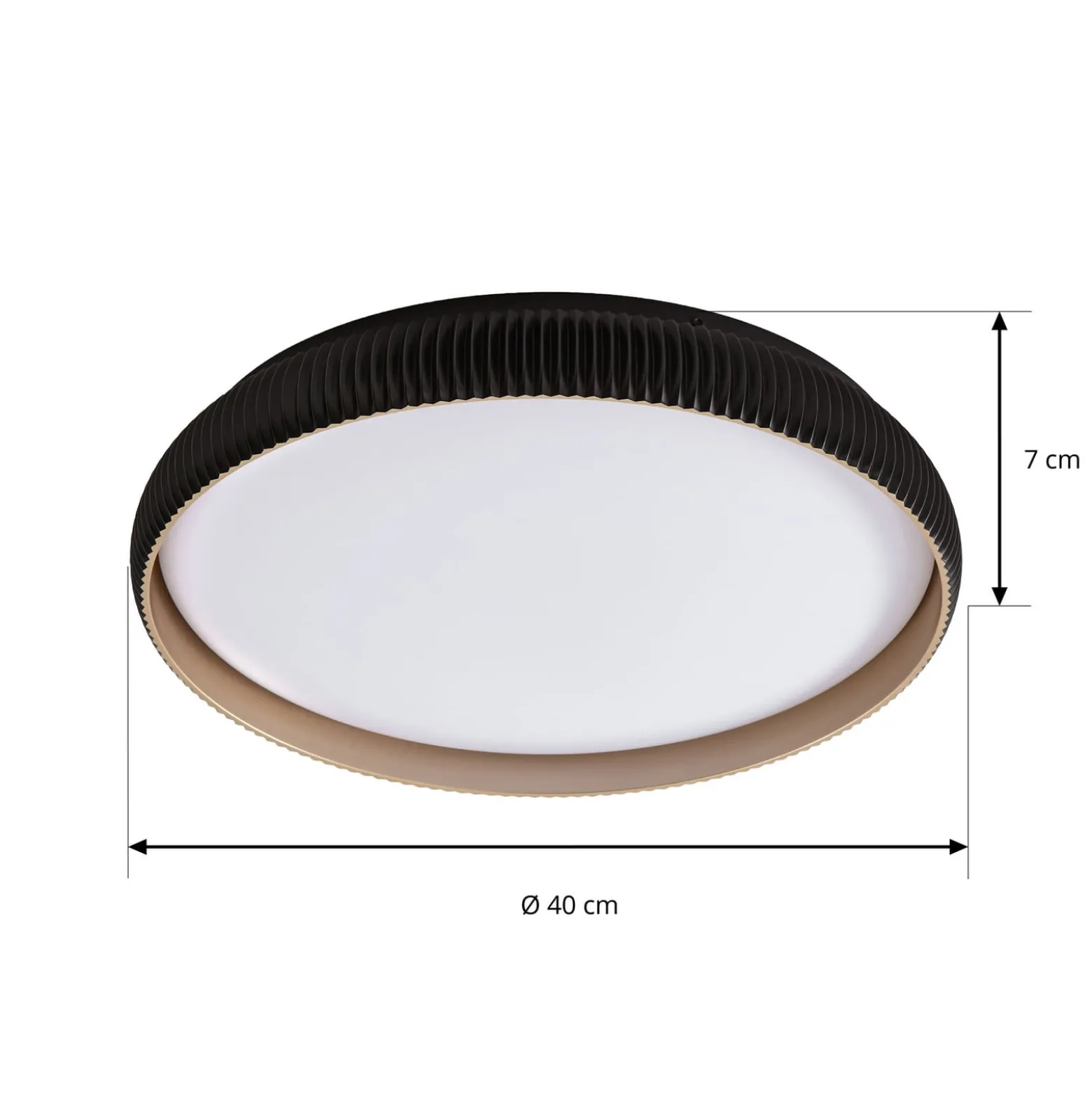 Lindby LED-kattovalaisin Jovian, musta, Ø 40 cm, CCT, himmennettävä