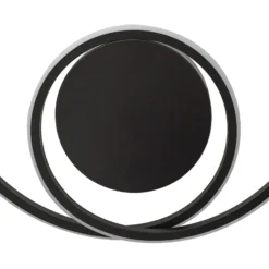 Lindby LED-kattovalaisin Kyron, musta, alumiinia, himmennettävä, Ø45cm