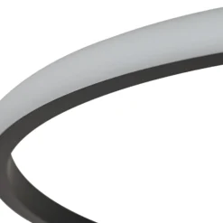 Lindby LED-kattovalaisin Kyron, musta, alumiinia, himmennettävä, Ø45cm