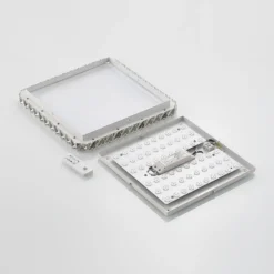 Lindby LED-kattovalaisin Lorand, kristallit, CCT, kaukosäädin