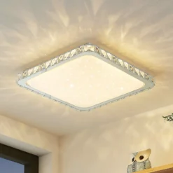 Lindby LED-kattovalaisin Lorand, kristallit, CCT, kaukosäädin