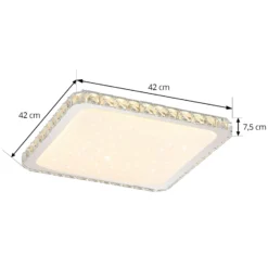 Lindby LED-kattovalaisin Lorand, kristallit, CCT, kaukosäädin