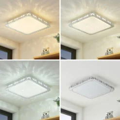 Lindby LED-kattovalaisin Lorand, kristallit, CCT, kaukosäädin