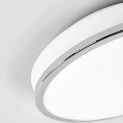 Lindby LED-kattovalaisin Lyss, Ø 28 cm, kromivärinen, IP44