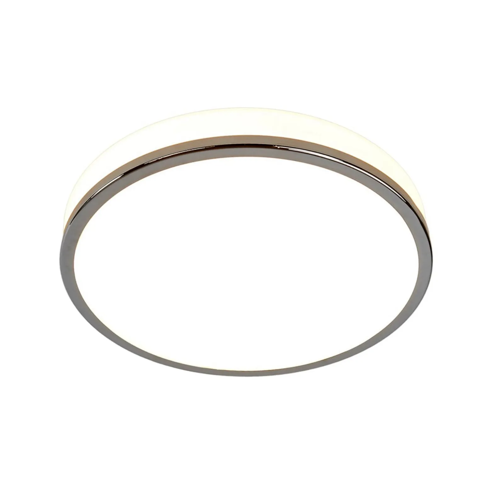 Lindby LED-kattovalaisin Lyss, Ø 28 cm, kromivärinen, IP44