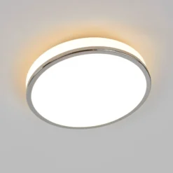 Lindby LED-kattovalaisin Lyss, Ø 28 cm, kromivärinen, IP44