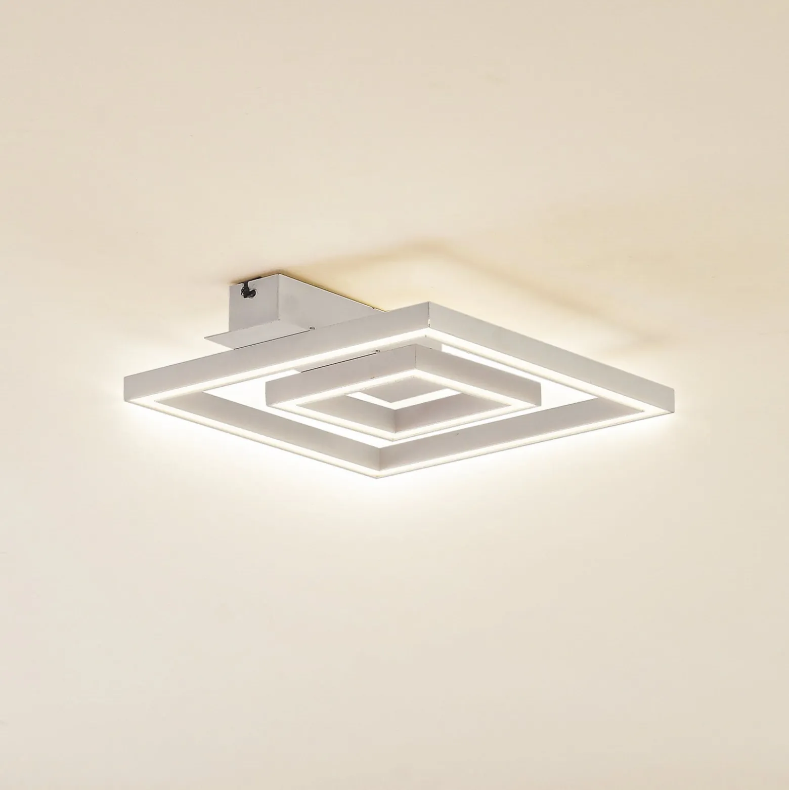 Lindby LED-kattovalaisin Madamo, valkoinen, 30 cm, 3000K