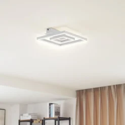 Lindby LED-kattovalaisin Madamo, valkoinen, 30 cm, 3000K
