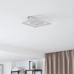 Lindby LED-kattovalaisin Madamo, valkoinen, 30 cm, 3000K