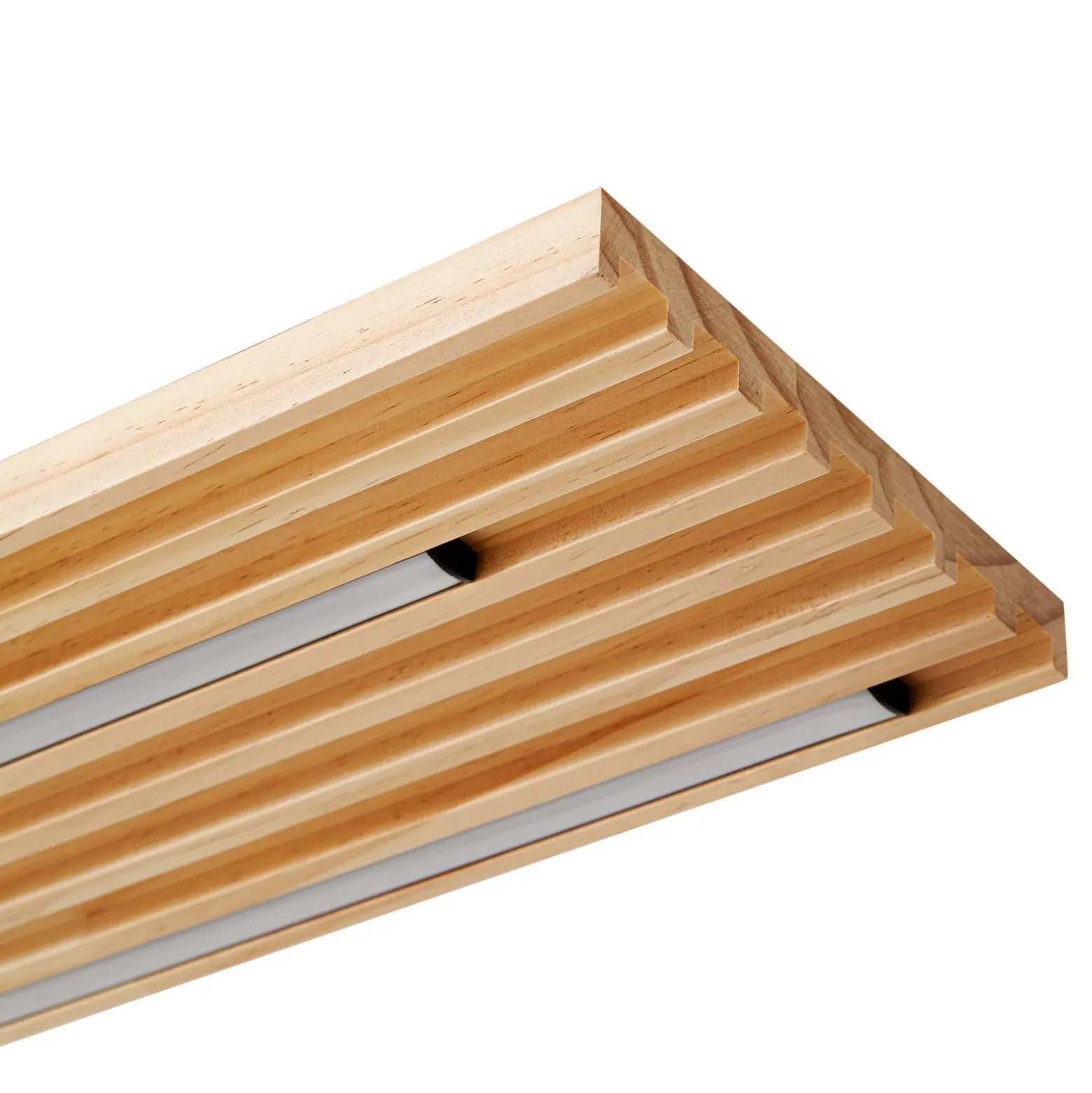 Lindby LED-kattovalaisin Madero, mäntypuuta, 90 cm x 20 cm