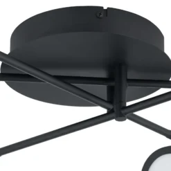Lindby LED-kattovalaisin Manel, musta, rauta, 79 cm pitkä