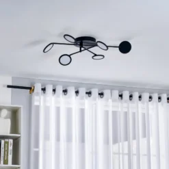 Lindby LED-kattovalaisin Manel, musta, rauta, 79 cm pitkä