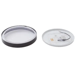 Lindby LED-kattovalaisin Medon, Ø 38 cm, musta, IP44, metallia