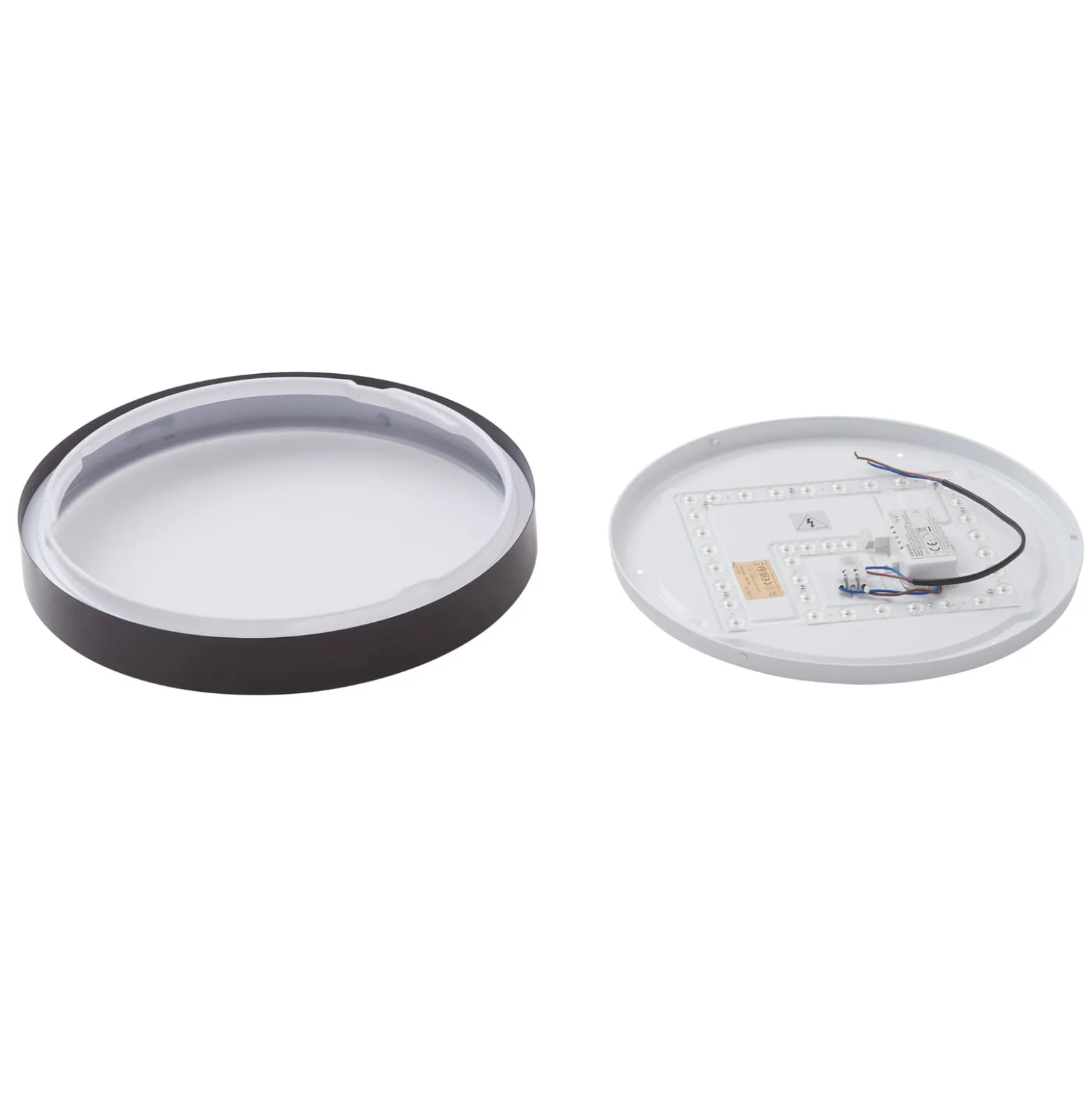 Lindby LED-kattovalaisin Medon, Ø 38 cm, musta, IP44, metallia