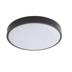 Lindby LED-kattovalaisin Medon, Ø 38 cm, musta, IP44, metallia