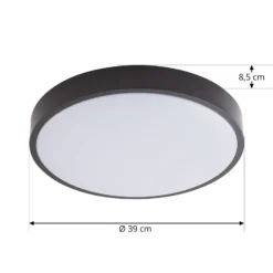 Lindby LED-kattovalaisin Medon, Ø 38 cm, musta, IP44, metallia